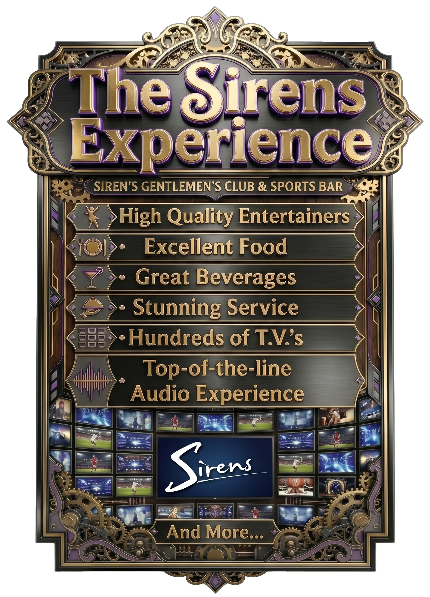 Top notch entertainers, great food, excellent drinks, etc.